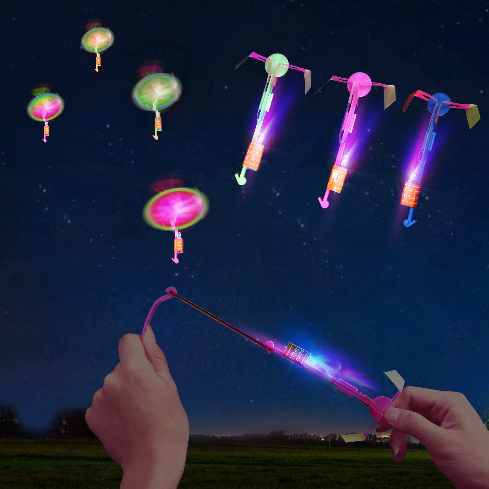 lpvoqpth 25 Sets LED Flying Set, 25 Slingshot+25 Glow - Product Imagery