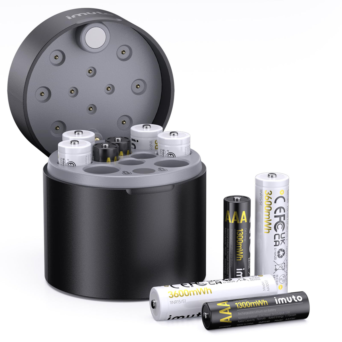 imuto AA AAA Rechargeable Batteries with Charger 6 AA 4 AAA - imuto Official Imagery - 2