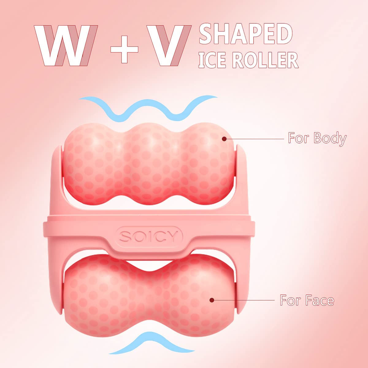 SRAVON 2-in-1 ice roller massager for face and body, featuring a cold compress for soothing skincare and muscle relief.