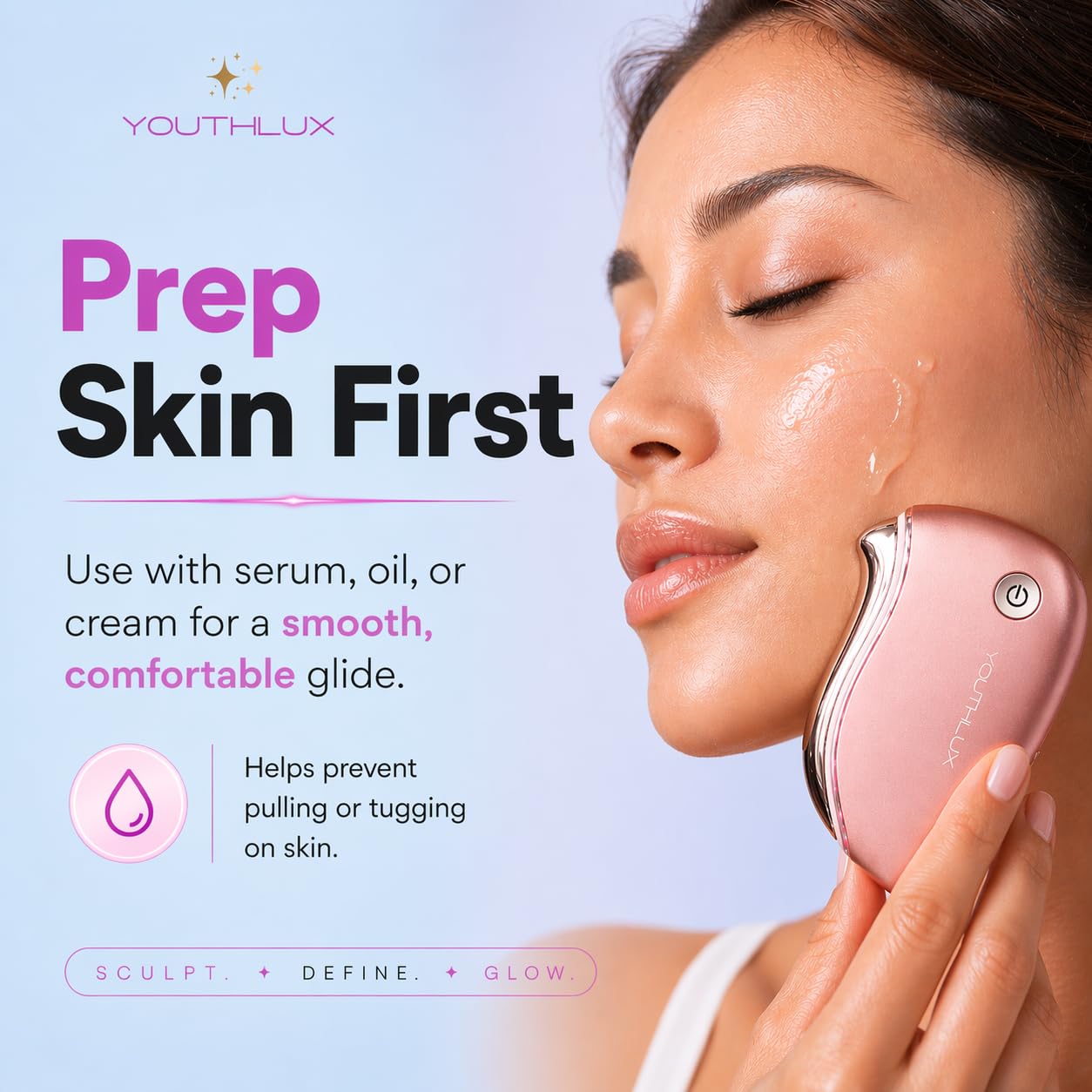 ProSculpt Heated Gua Sha Facial Massager Electric Guasha - YOUTHLUX Official Imagery - 7
