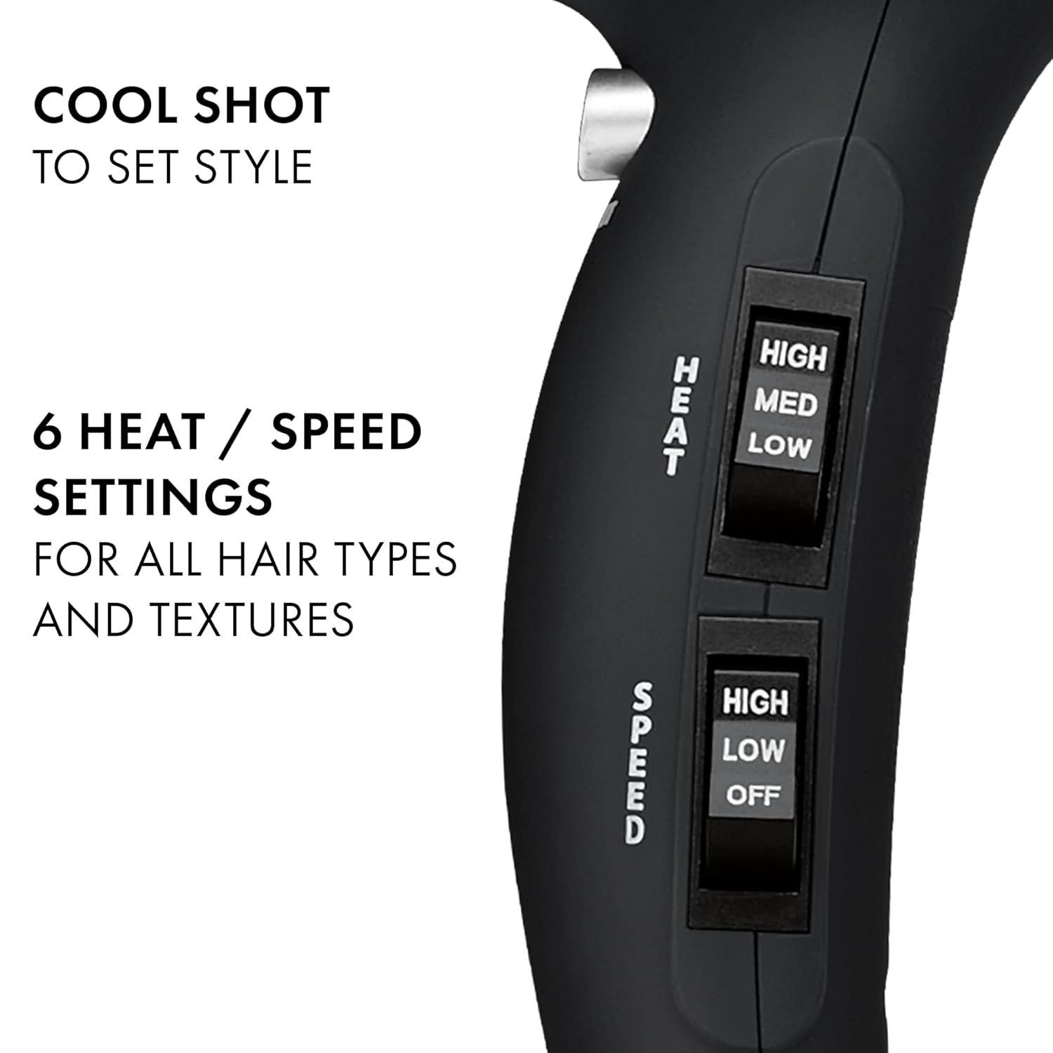 Hot Tools Pro Artist 1875W Turbo Ionic Dryer in black, showing the sleek hair dryer with a concentrator nozzle and ergonomic handle.