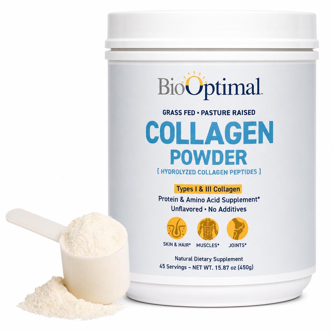 BioOptimal Grass Fed Hydrolyzed Collagen Powder Unflavored - BioOptimal Official Imagery - 1