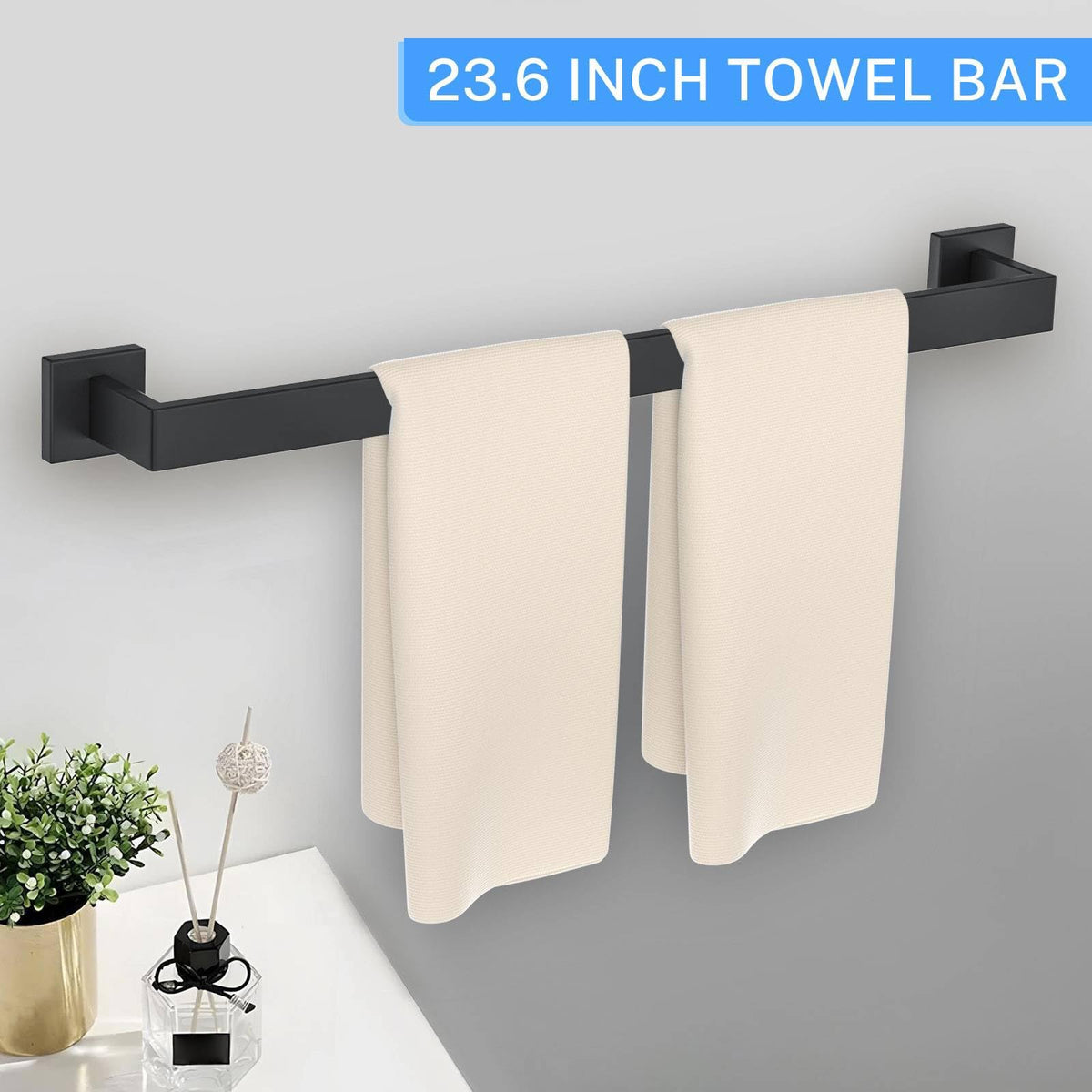 10 Piece Matte Black Bathroom Hardware Accessories Set Black - Woekme Official Imagery - 5