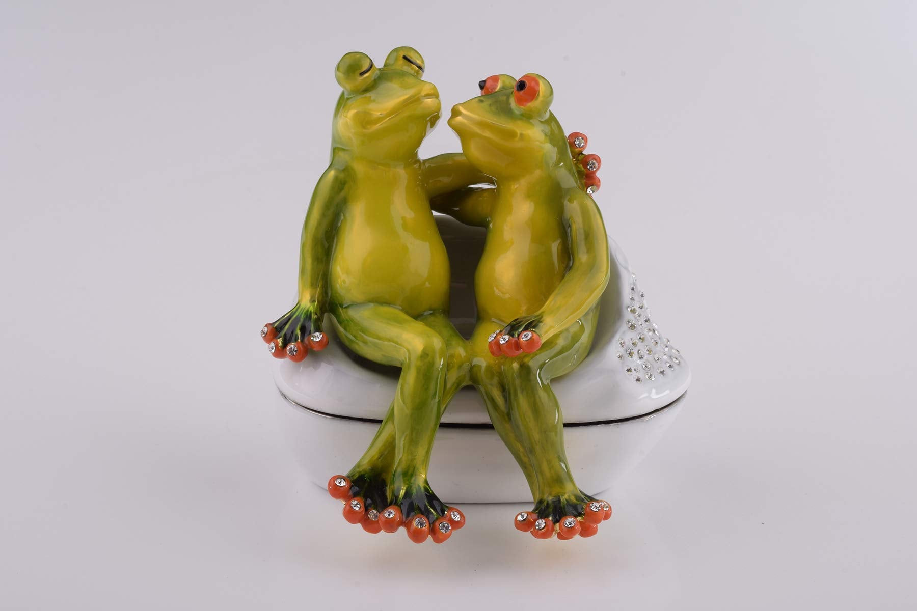 Keren Kopal Frogs in Love Figurine Valentine Trinket Box - Product Imagery