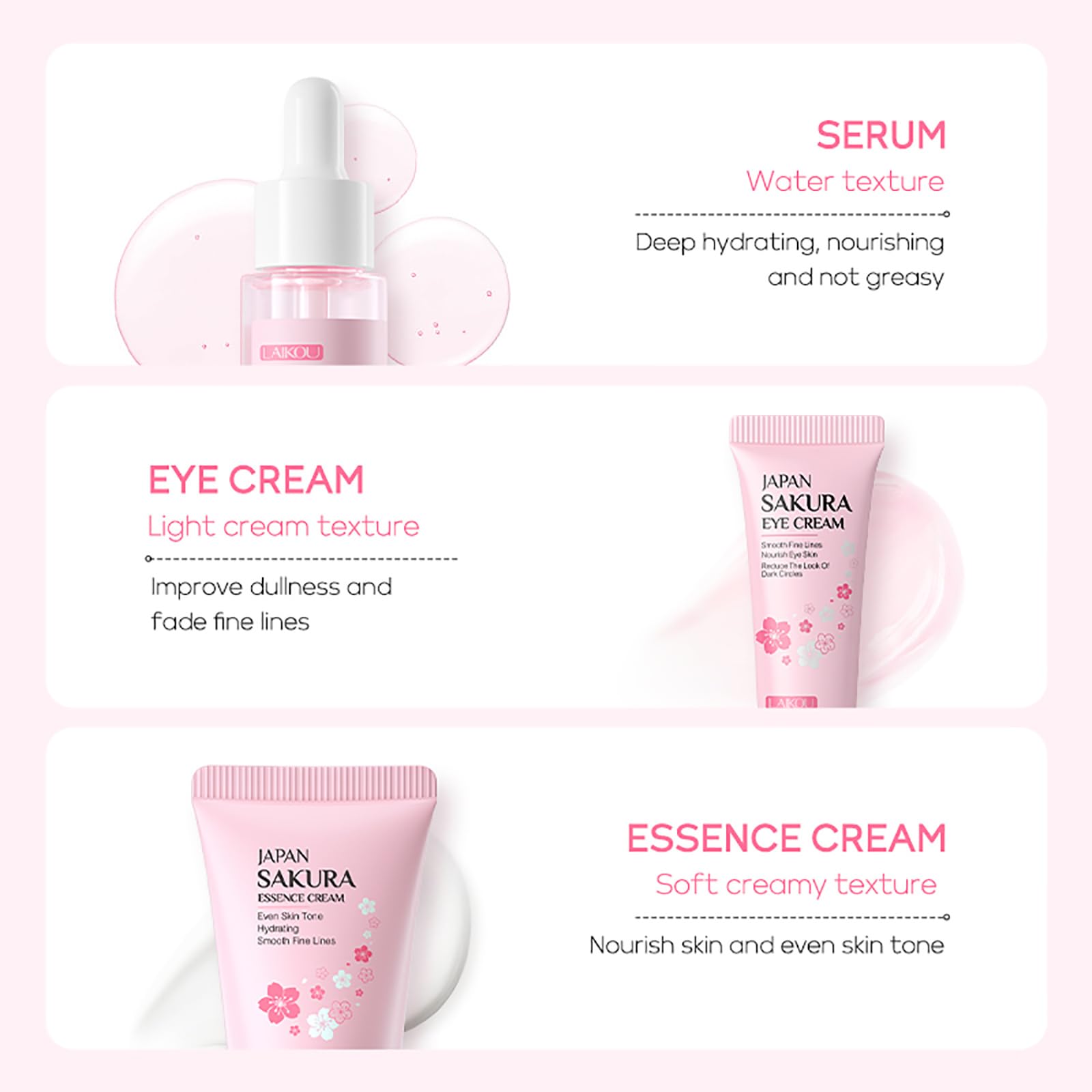 LAIKOU Skin Care Set JAPAN SAKURA Beauty Gift Sets Skin Care Kit - LAIKOU