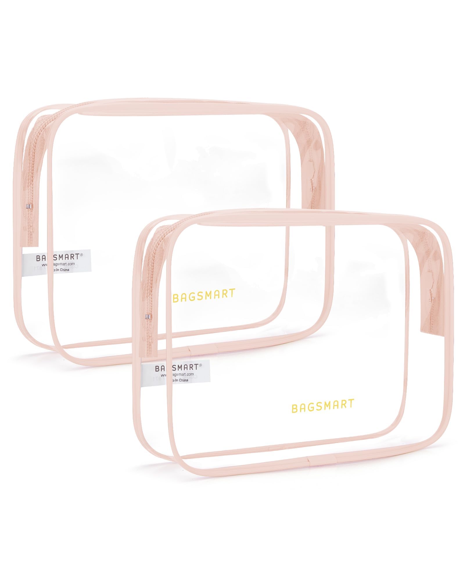 BAGSMART Clear Toiletry Bag 2-Pack TSA Approved Water-Repellent, Black - BAGSMART Official Product View 7