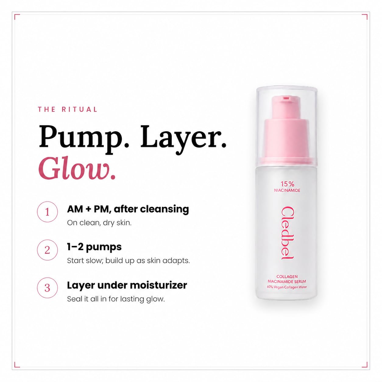 Collagen Niacinamide Serum, For Discoloration/Minimizing Large - Cledbel