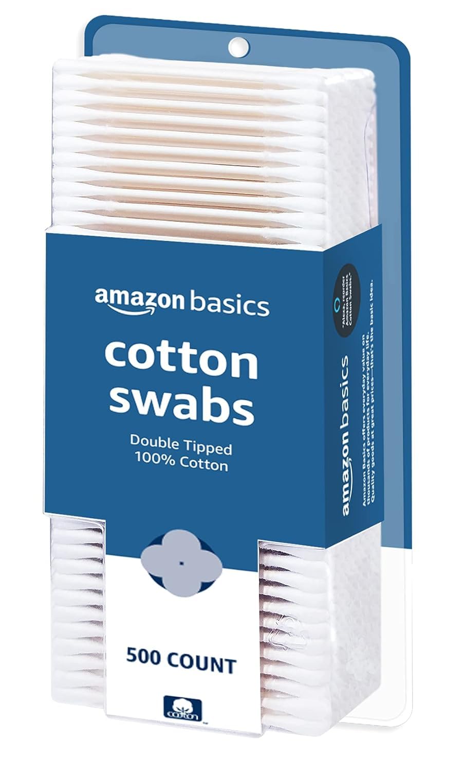 Amazon Basics Double-Tipped Cotton Swabs for Personal Hygiene... - Amazon Basics Official Product View 2
