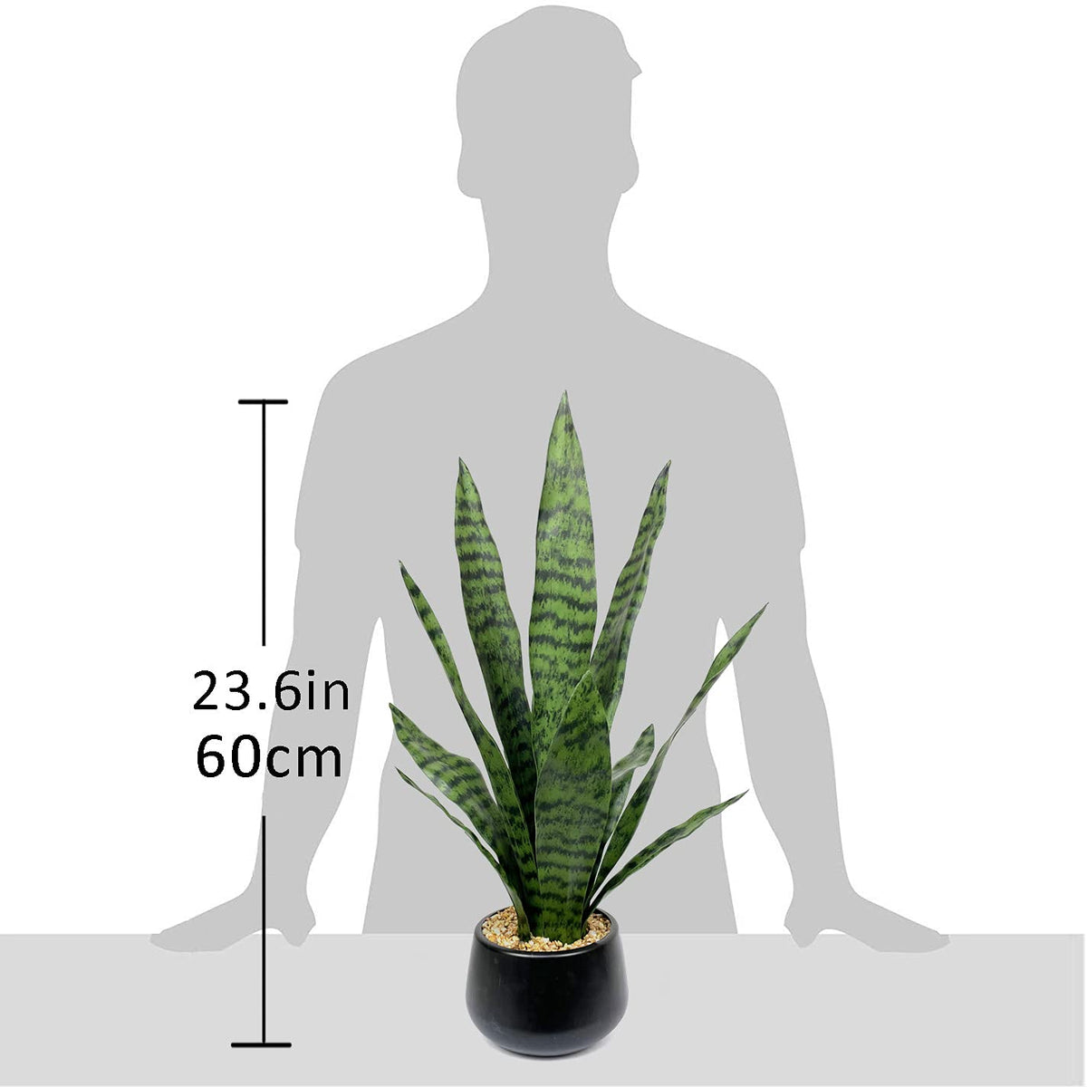 Ollain Artificial Snake Plant with Potted 23 6 Fake Plastic - Ollain Official Imagery - 4