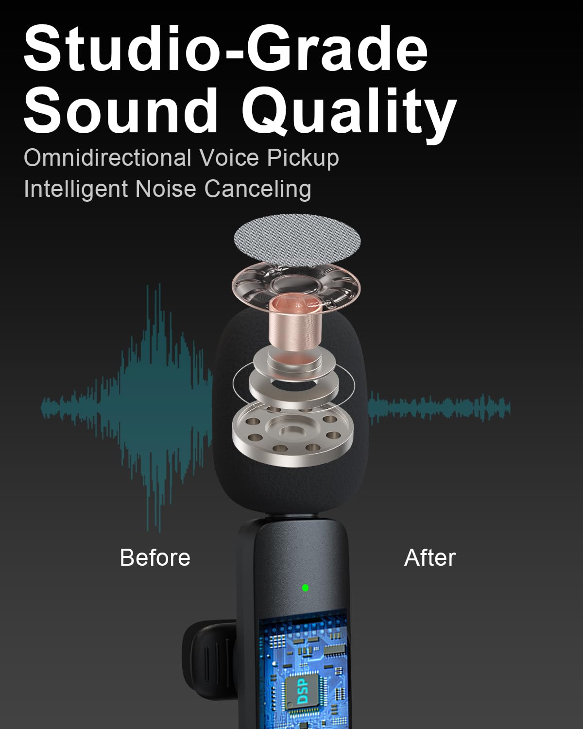 Mini Microphone for iPhone Android Camera 3 in 1 Wireless - SmaFun Official Imagery - 4