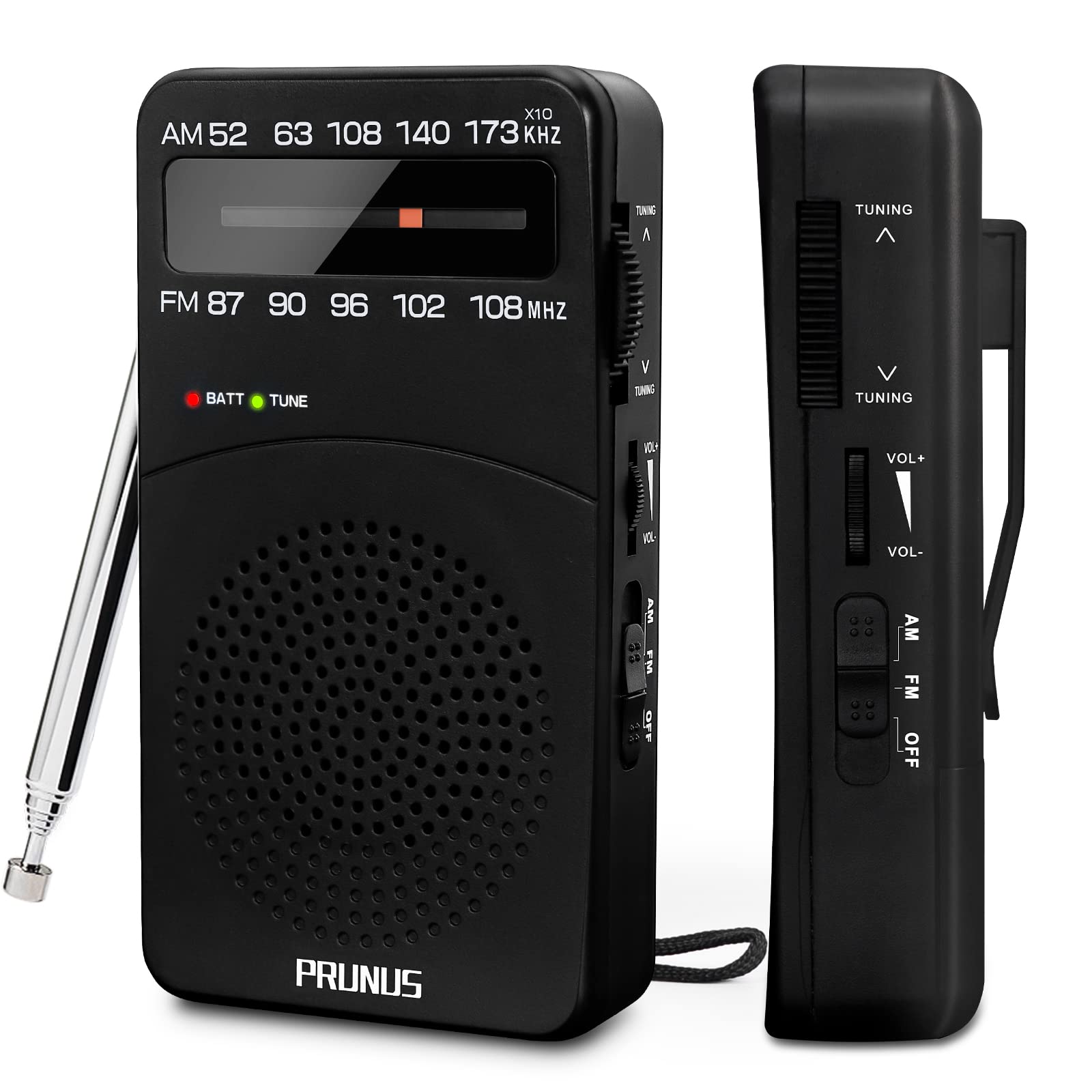 PRUNUS J-166 Portable AM FM Radio, Battery Operated