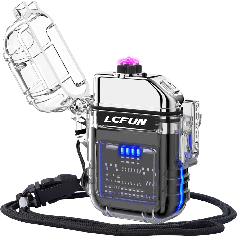 LcFun Electric Dual Arc Lighter Mens Stocking Stuffers Camping Ga by LcFun - Angle View 9