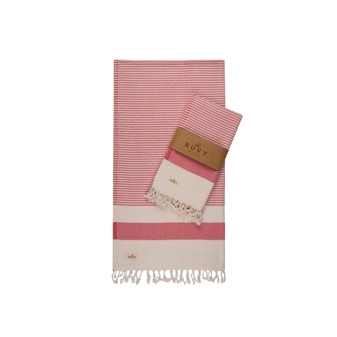 Ruvy Home Basics 2 Pack Turkish Beach Towels Oversized Quick - Ruvy Official Imagery - 8