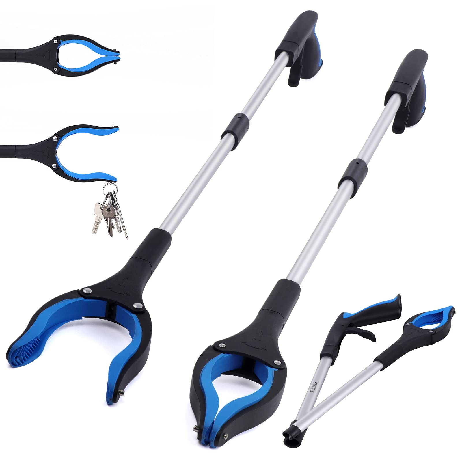2-Pack Grabber Reacher Tool, 32 Inch Extra Long Steel Foldable - Product Imagery