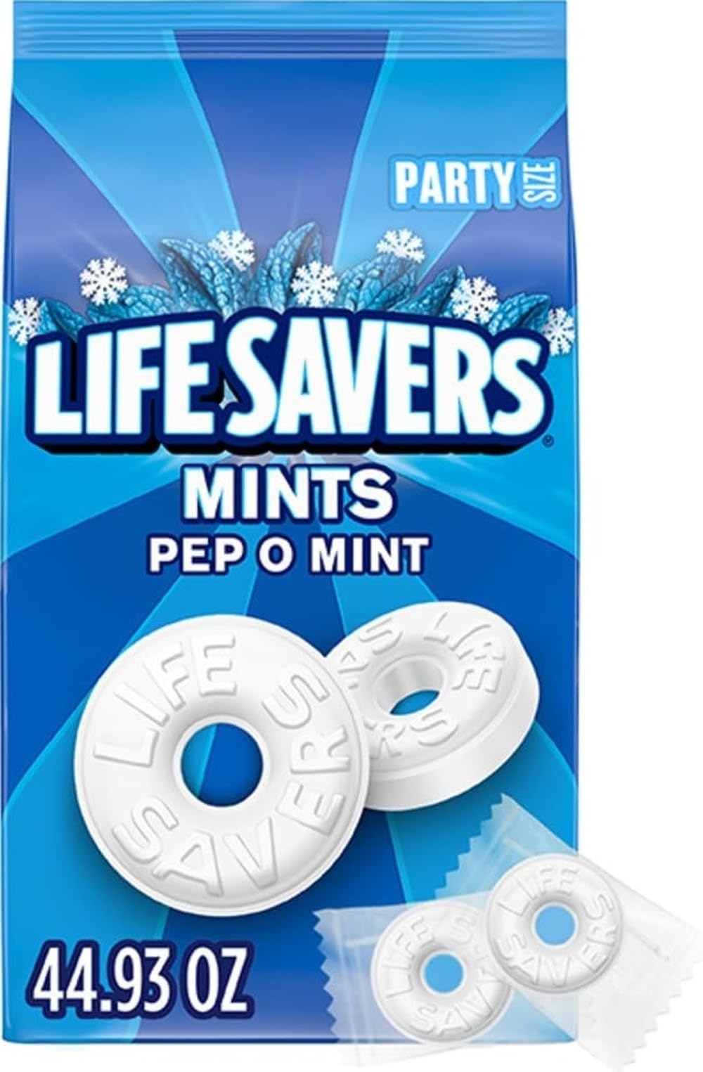 LIFE SAVERS Pep O Mint Hard Candy, Individually Wrapped, Party - Product Imagery
