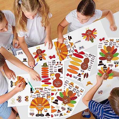Thanksgiving Crafts for Kids, Make-a-Turkey Crafts Stickers - Product Imagery