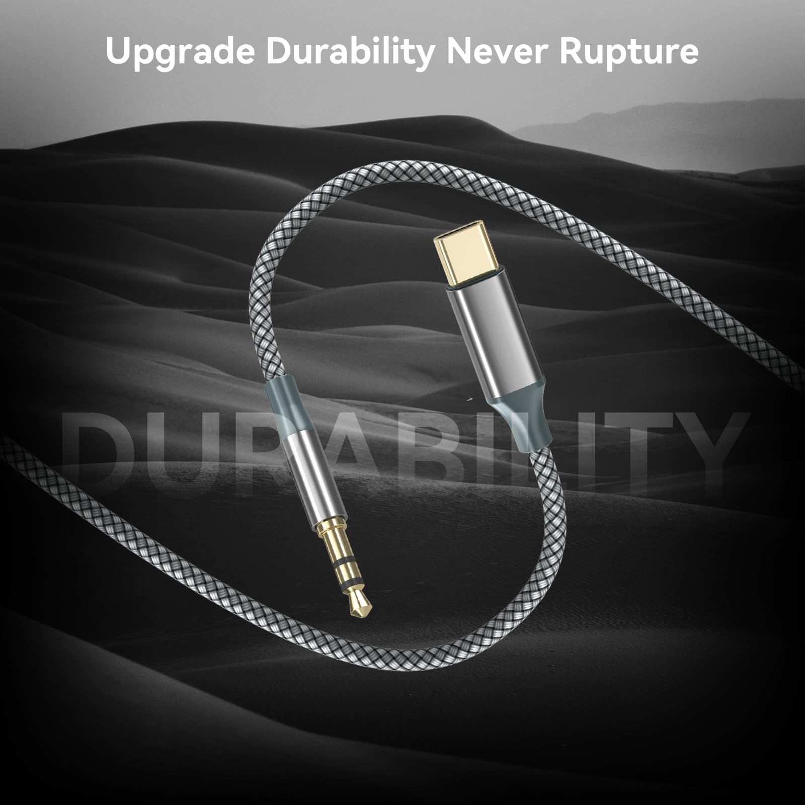 Henrety AUX to USB C Cable 3.3ft, USB C to 3.5mm Audio Aux Jack C by Henrety - Angle View 8