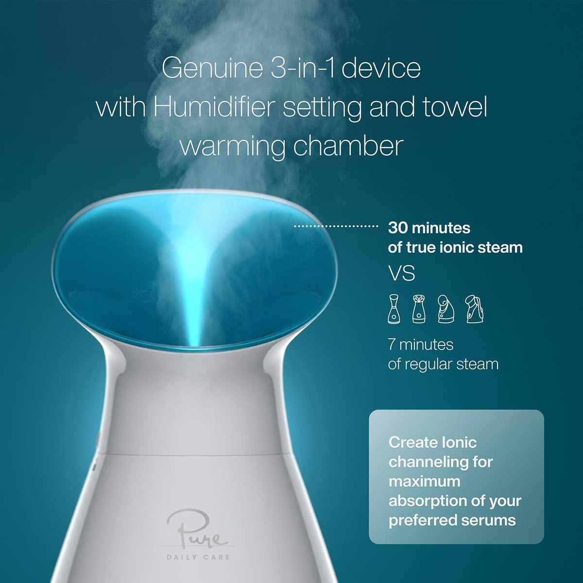 Pure Daily Care NanoSteamer Large 3 in 1 Nano Ionic Facial - Pure Daily Care Official Imagery - 4