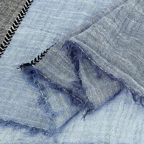 GERINLY Color Block Summer Scarf for Men Long Neck Wraps Shawl - Product Imagery