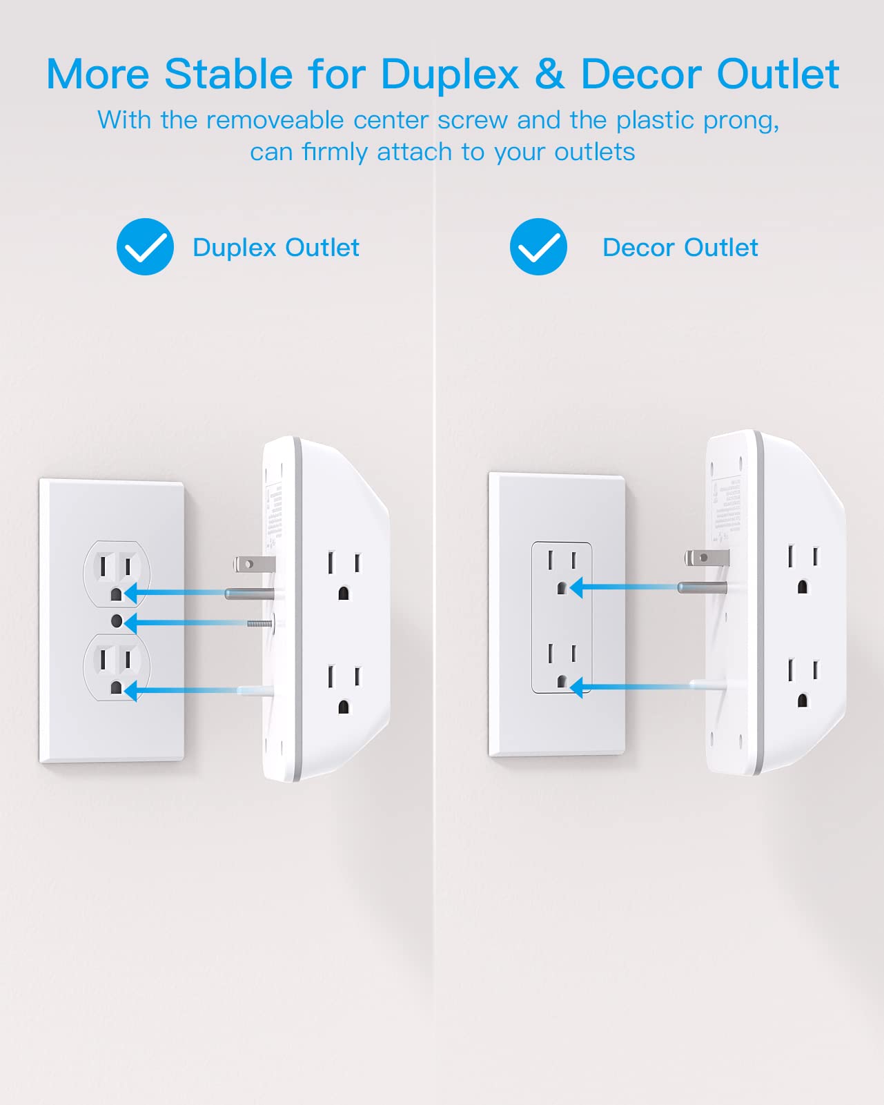 HANYCONY Outlet Extender with Night Light, Multi Plug Wall Outlet, Surge Protect - HANYCONY Official Product View 5