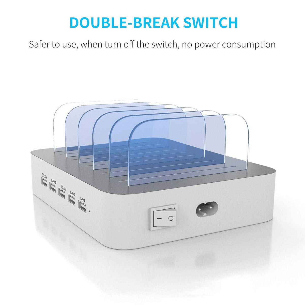 MSTJRY Charging Station for Multiple Devices 5 Port Multi - MSTJRY Official Imagery - 4