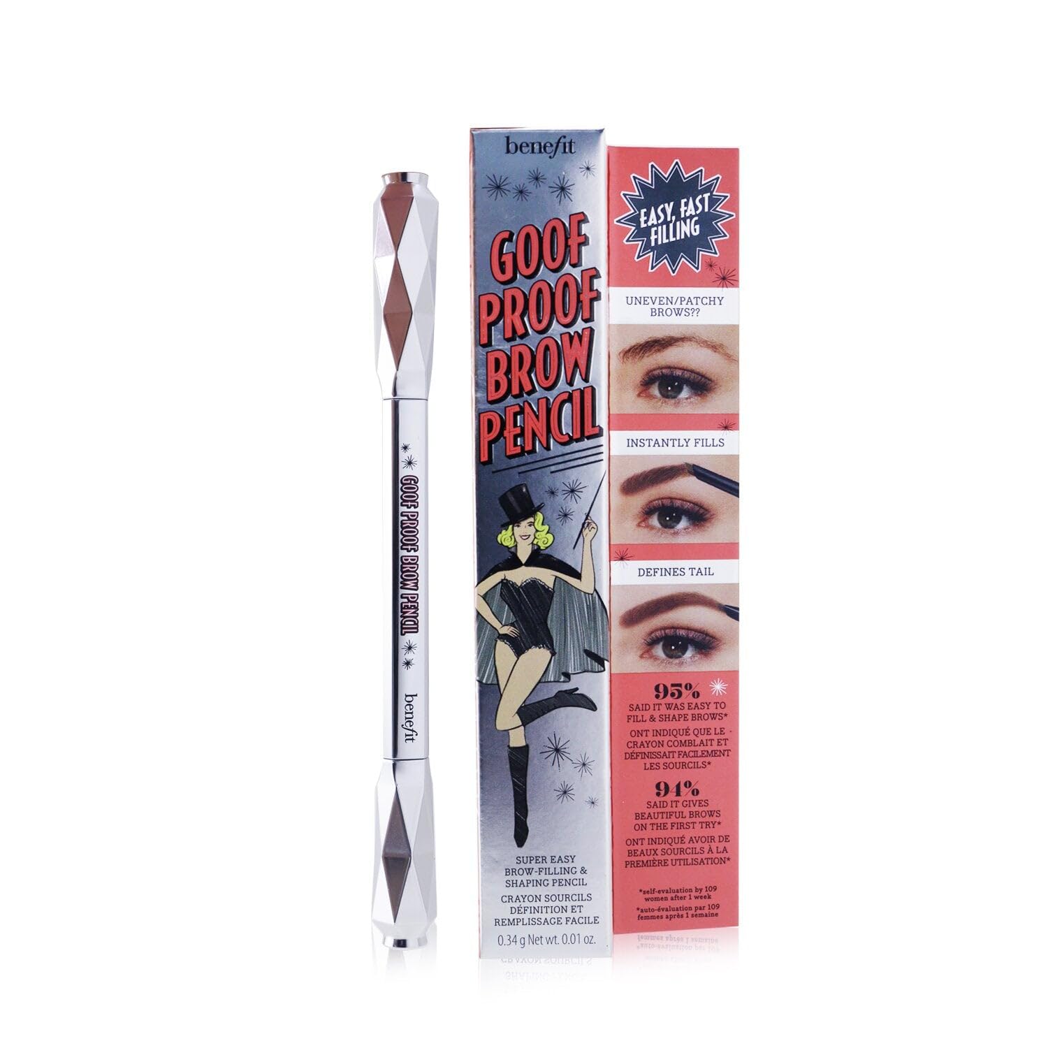 Benefit Goof Proof Brow Pencil #3.75 Warm Medium Brown, 0.01 Ounce