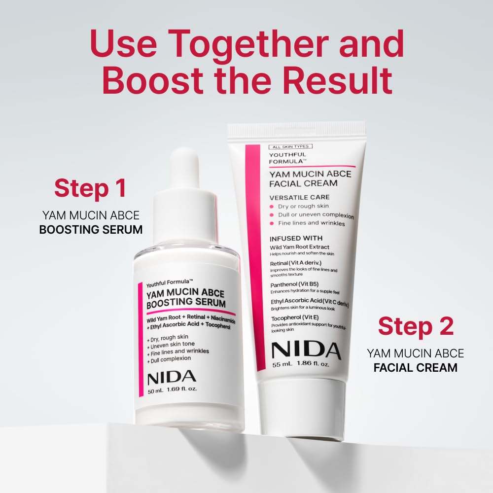 NIDA Youthful Formula™ Yam Mucin ABCE Facial Cream - Wild Yam Root Extract & - NIDA Official Product View 8