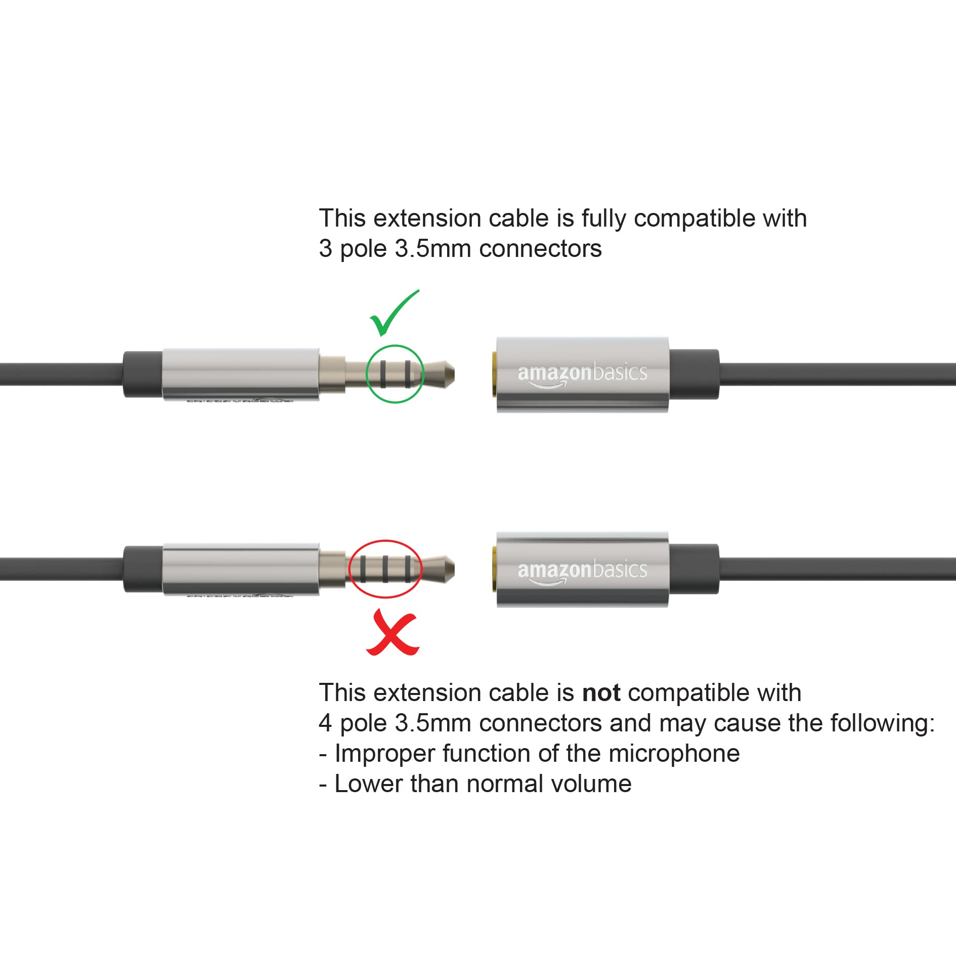 Amazon Basics 3.5mm Male to Female Stereo Audio Extension Cable f by Amazon Basics - Angle View 3