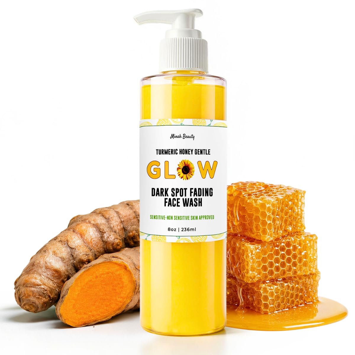 Daily Turmeric Face Wash – Kojic Acid Brightening Face Wash for - Product Imagery
