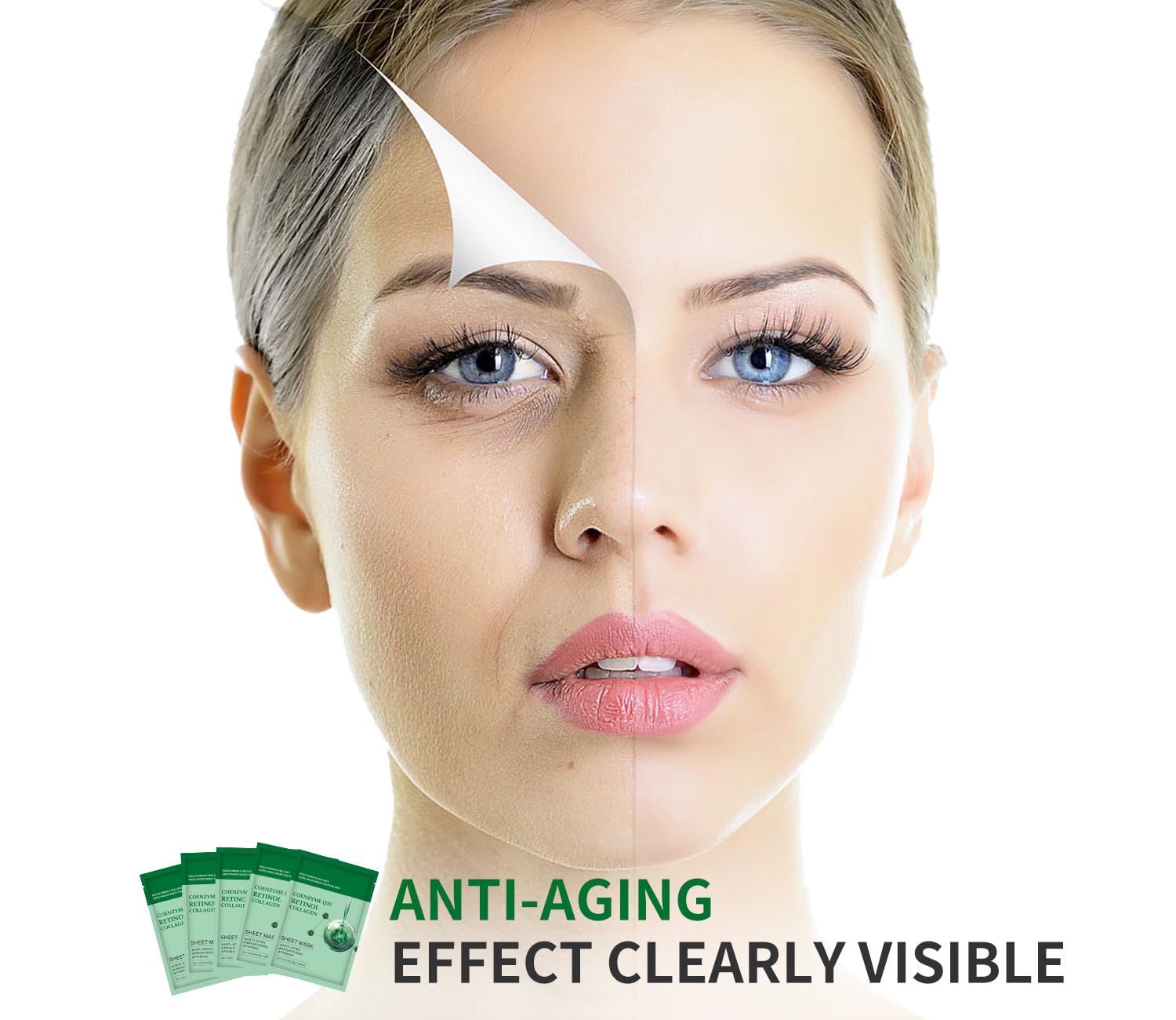 Pack of 10 Collagen Face Mask, Face Masks Skincare with Coenzyme - IREV