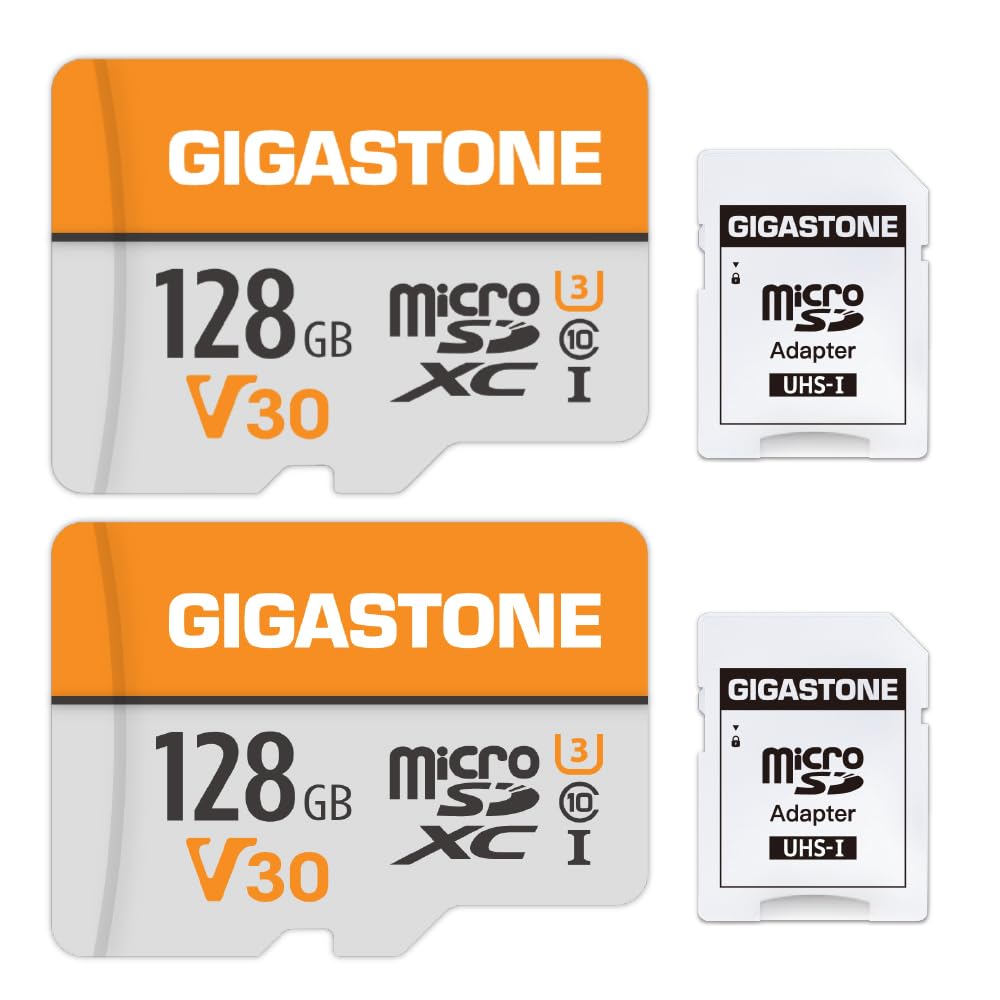 GIGASTONE 128GB Micro SD Card 2 Pack A1 V30 4K Video - Gigastone Official Imagery - 1