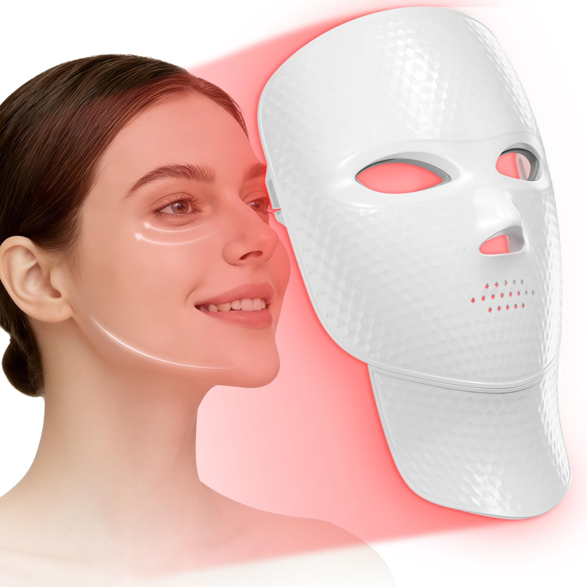 Red Light Mask for Face and Neck 7 1 Colors Red Light Face - Facego Official Imagery - 2