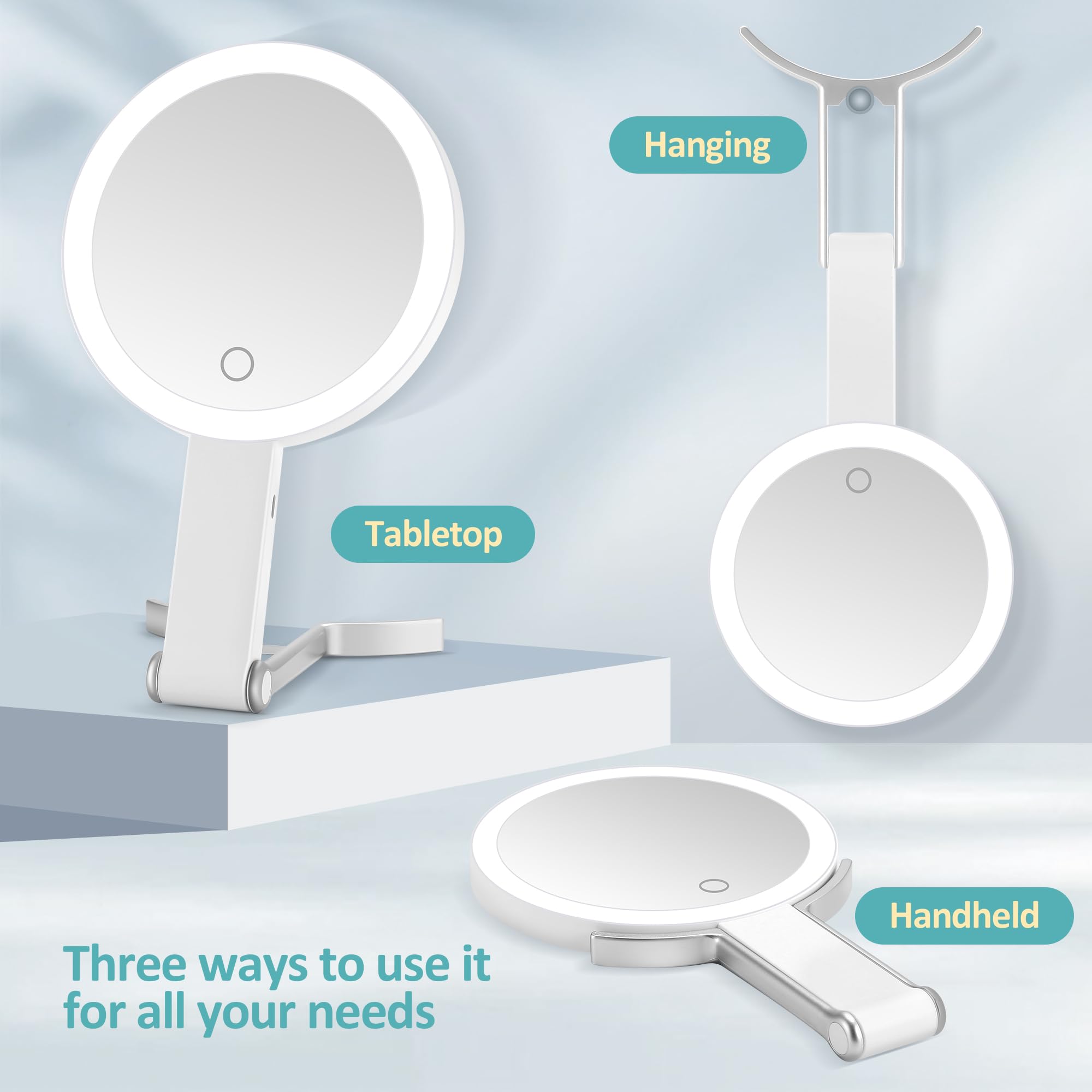 B Beauty Planet 30x/1x Magnifying Travel Mirror with Light, Double-Sided Recharg - B Beauty Planet Official Product View 7