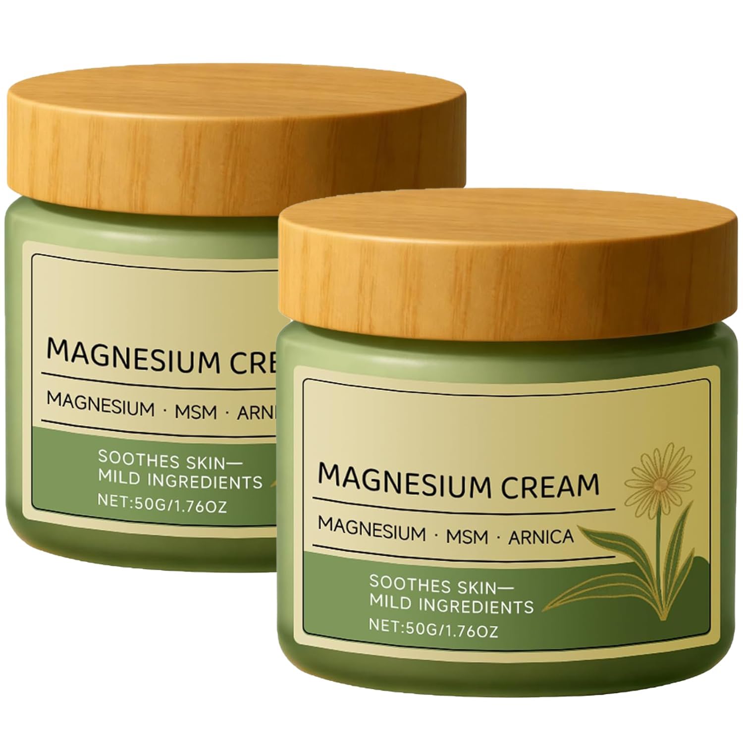 OSFRIAGE Magnesium Cream with MSM & Arnica，Mild Ingredients for Skin Soothing, Fast-Absorbing Non-Greasy Massage Cream for Daily Comfort (2PCS)