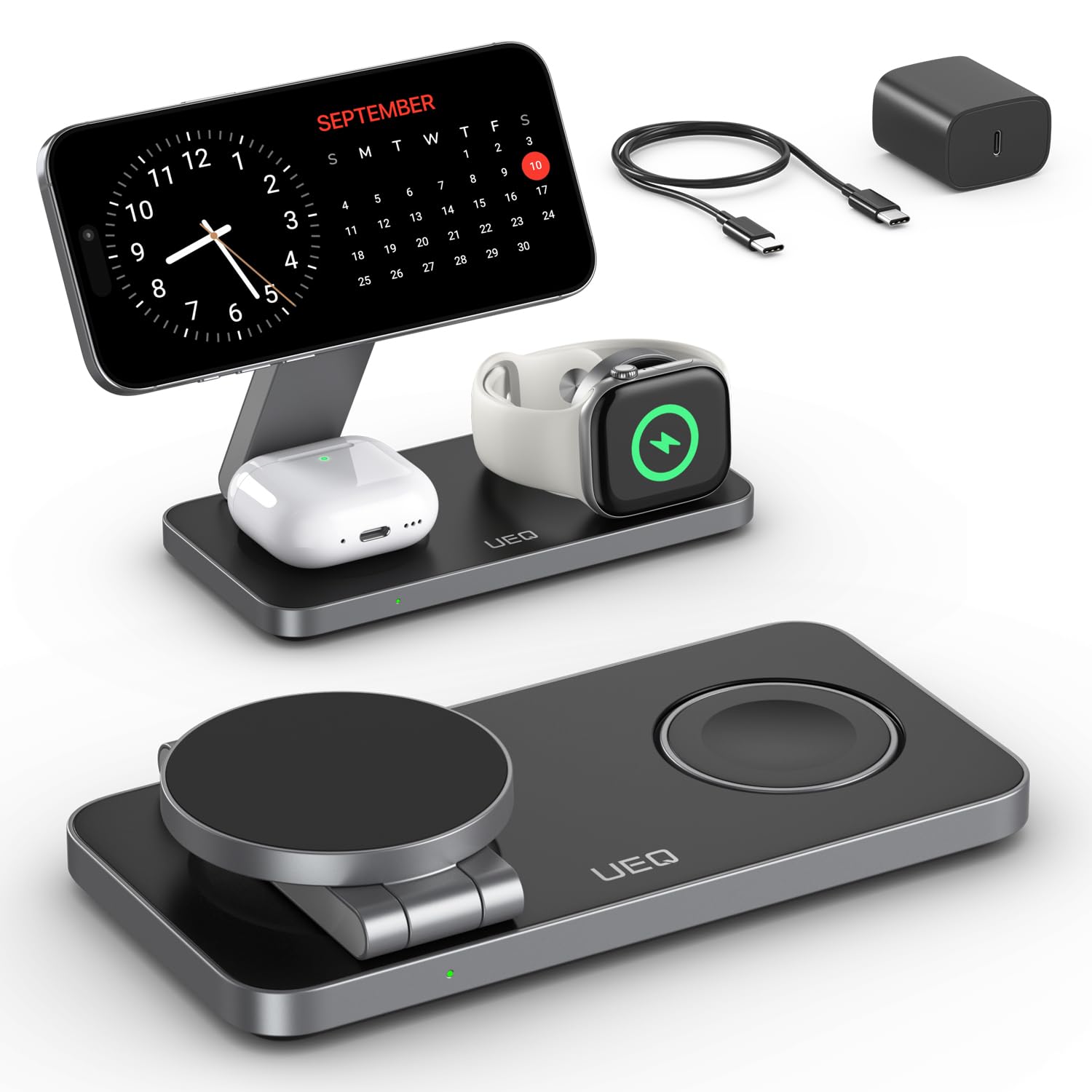 UEQ Foldable 3 in 1 Wireless Charging Station for Apple Magsafe Charge - View 1