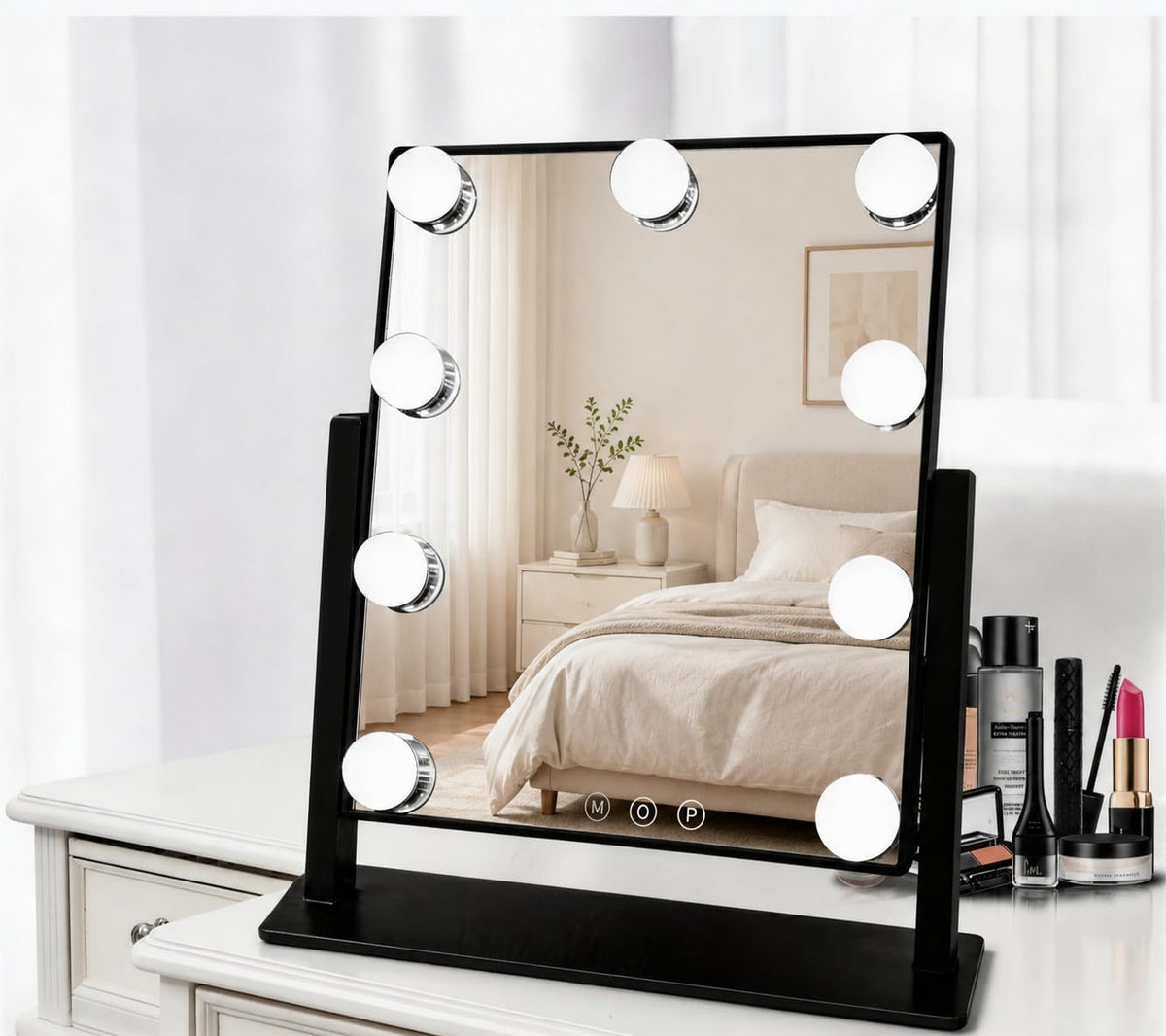 Makeup Vanity Mirror with Lights 10X Black 13 77 x 11 81 - SLIMOON Official Imagery - 2