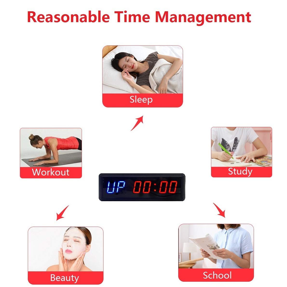 LED Interval Timer Count Down Up Clock Stopwatch with Remote - BTBSIGN Official Imagery - 8