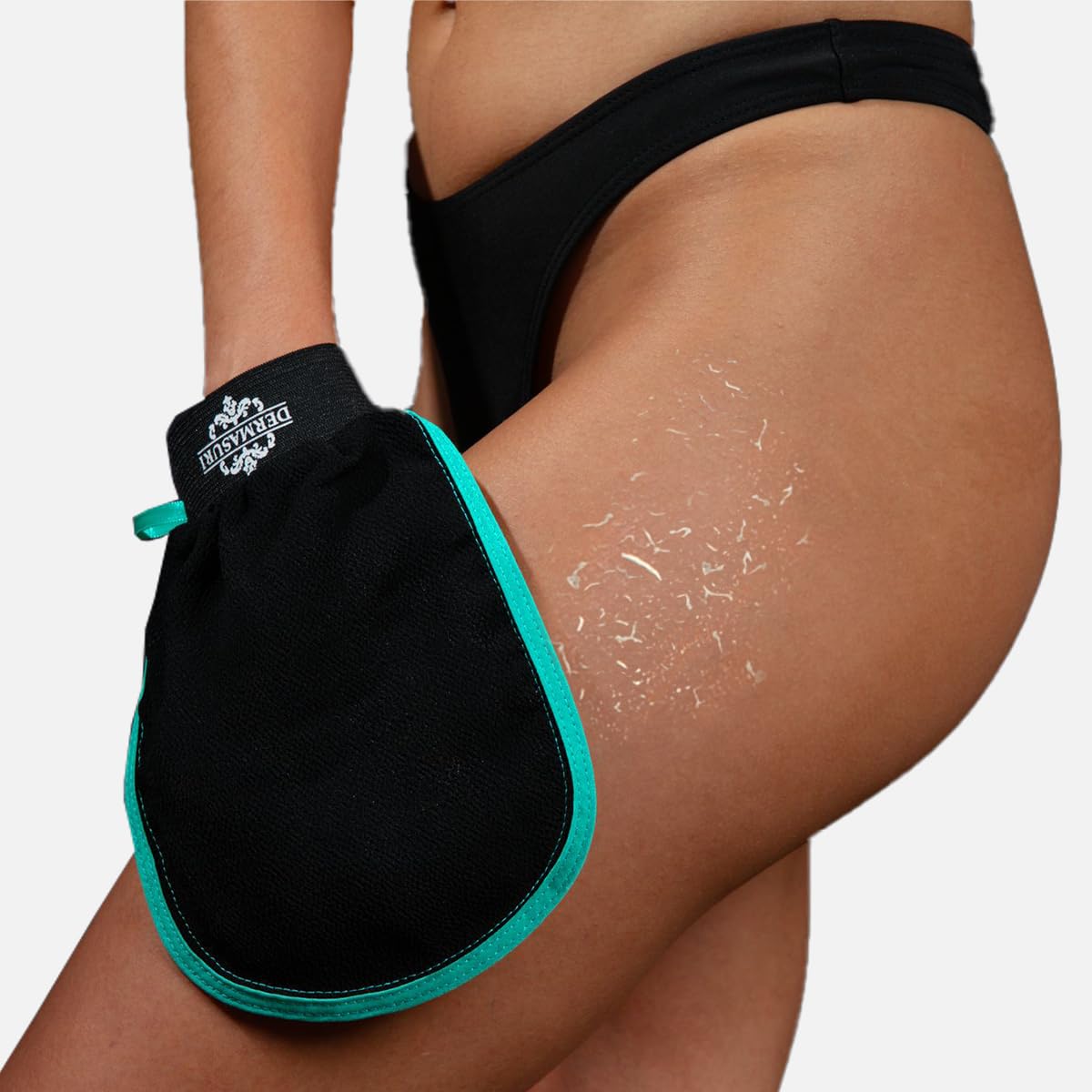Dermasuri Exfoliating Body Scrubber Glove, Exfoliating Glove, Black - Dermasuri Official Product View 3