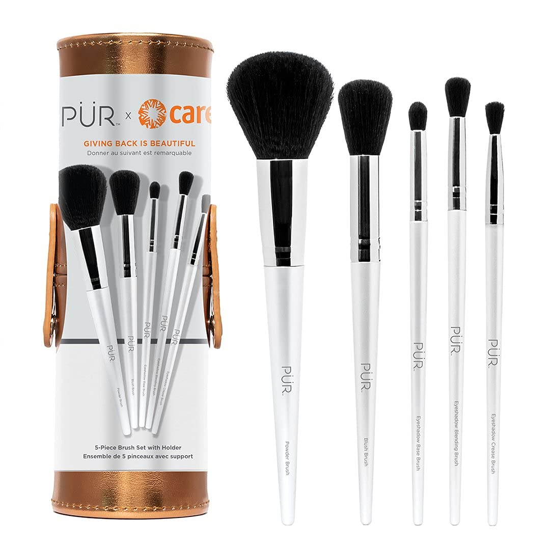 P R X Care 5 Piece Makeup Brush Set with Holder Case - Premium Selection Official Imagery - 3