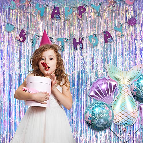 Iridescent Party Streamers Backdrop - GREATRIL Neon Transparent - Product Imagery