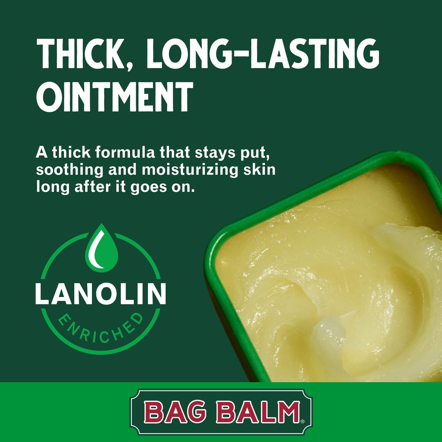 Bag Balm Original Skin Moisturizer 4oz tin, made in USA, featuring a metal container with the product label visible.