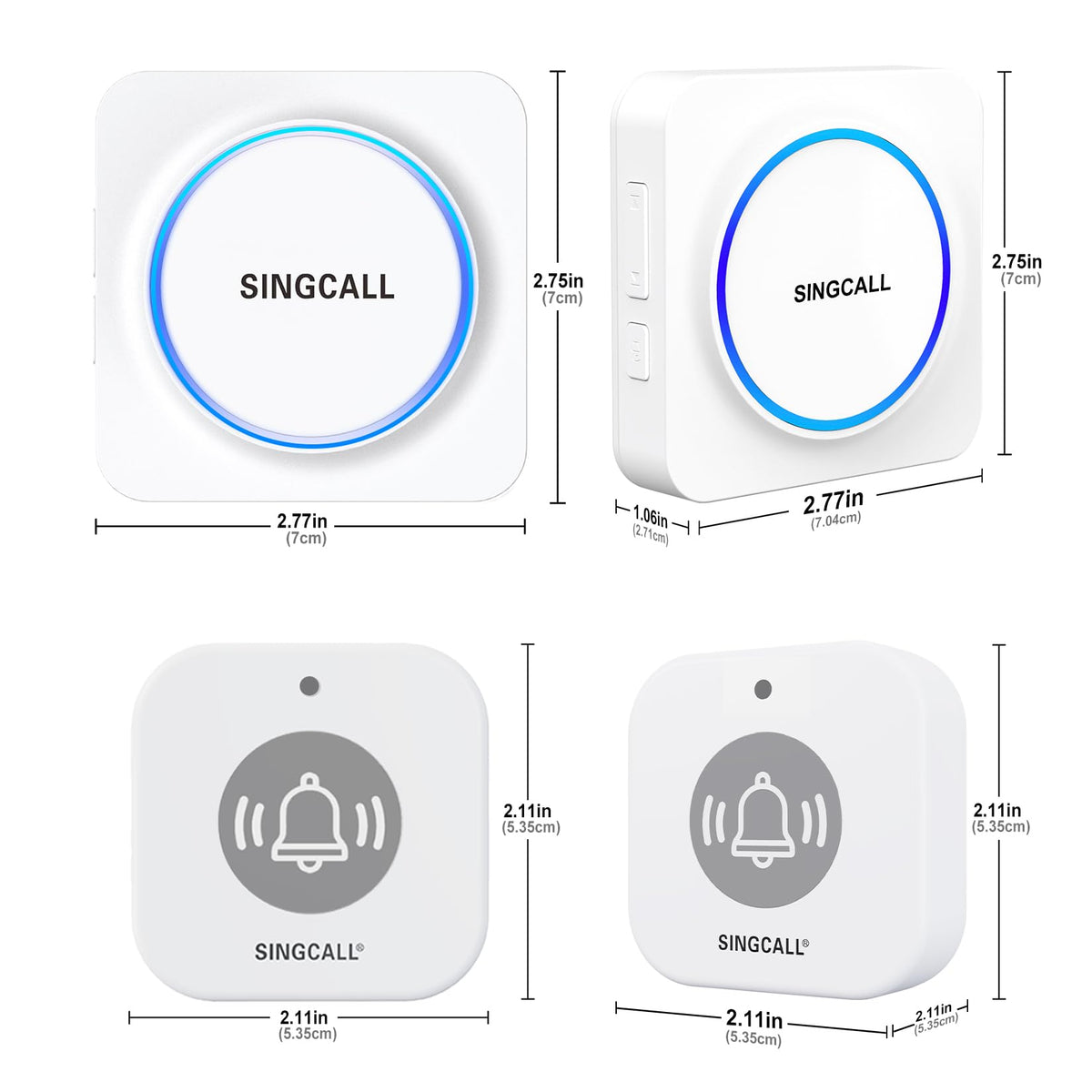 Wireless Portable Caregiver Pager Personal Panic Alarm - SINGCALL Official Imagery - 7