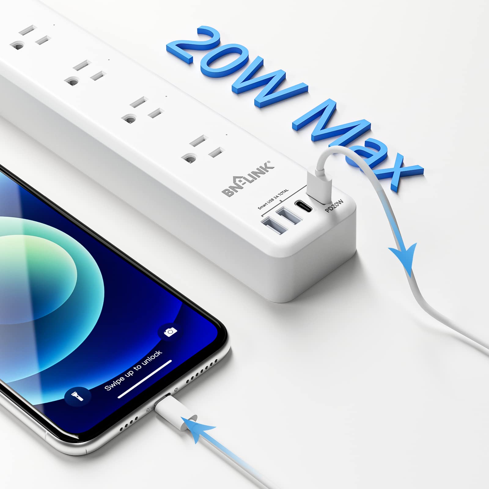 BN LINK Smart Plug Power Strip Surge Protector with 6 - BN-LINK Official Imagery - 7