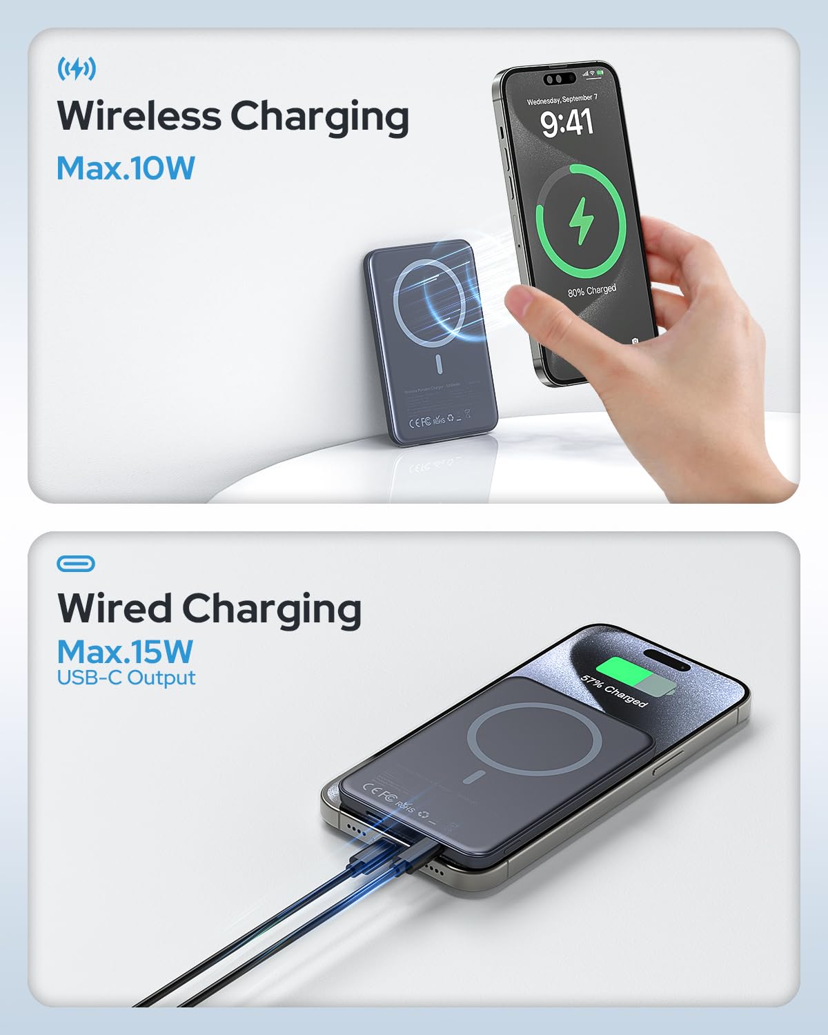 TRKOY for Magsafe Portable Charger, 5000mAh Slim Wireless Magnetic Power Bank - TRKOY Official Product View 5