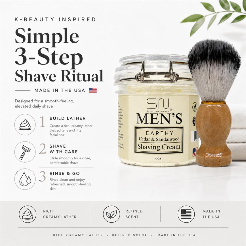 Indulgent Black Oud Shaving Cream with Barber Brush k beauty - Seoul Naturals Official Imagery - 3