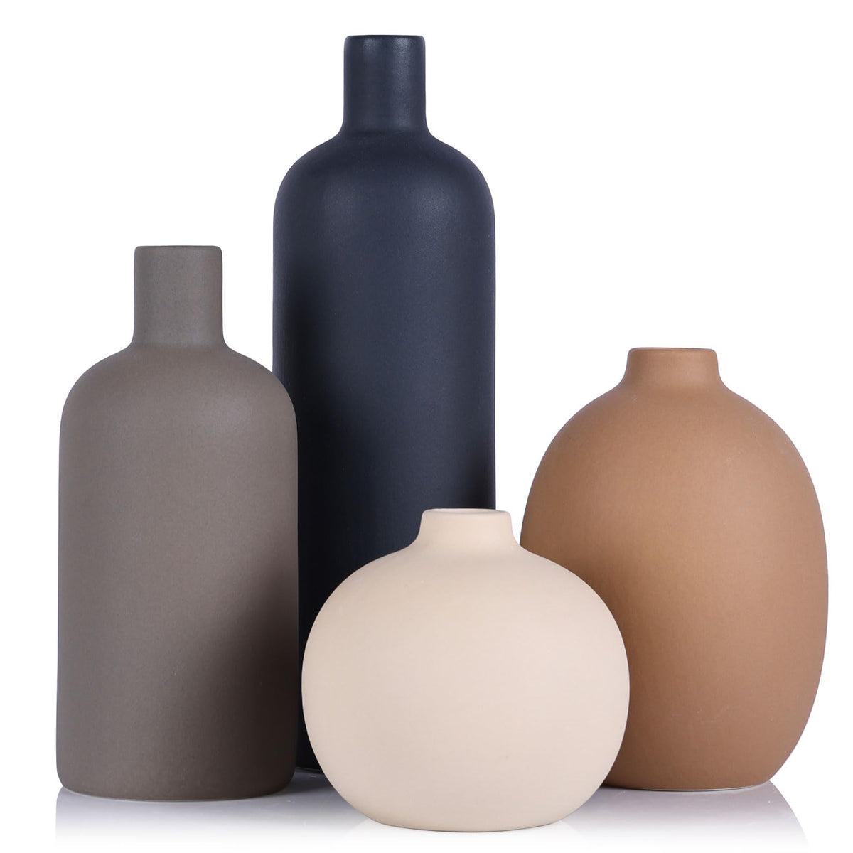 Ceramic Vase Set of 4 Modern Vases Home Decor Neutral - QIANLING Official Imagery - 1