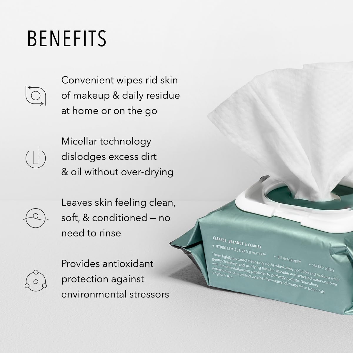 HydroPeptide HydroActive Micellar Cleansing Cloths Remover - HydroPeptide Official Imagery - 4
