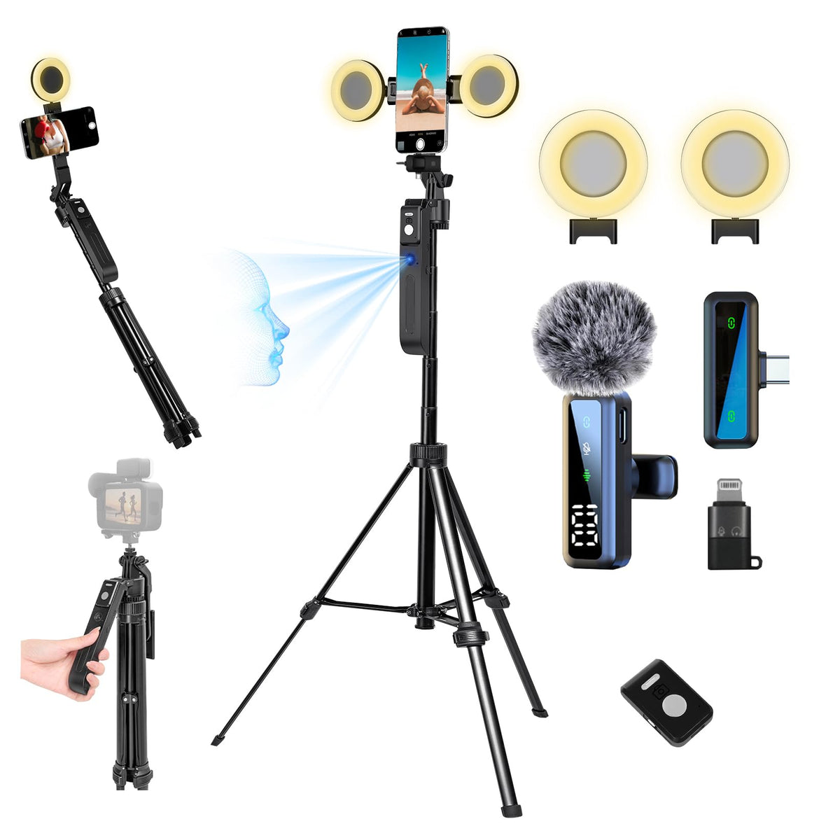 70 9 Auto Face Tracking Tripod for iPhone Anriod Phone - Litchitech Official Imagery - 1