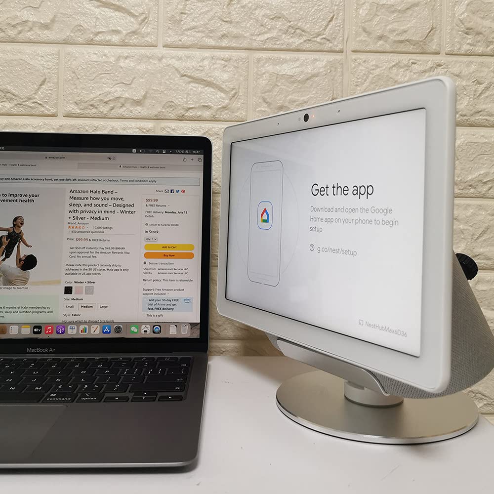 Adjustable Aluminum Swivel Stand for Google Nest Hub Max - ATOPCAENRT Official Imagery - 7