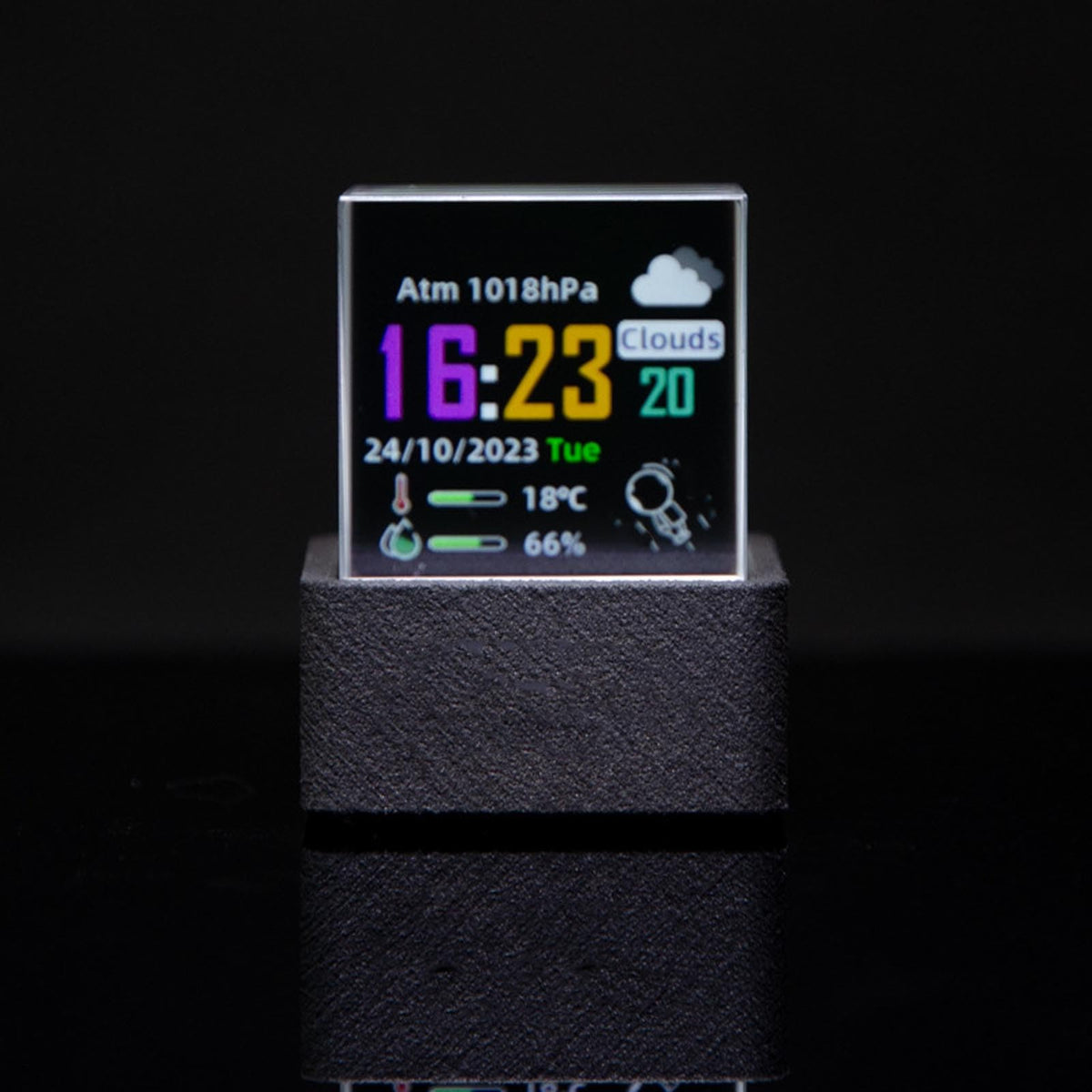 Holographic Crystal Cube 3D Display and Weather Clock with - Denash Official Imagery - 5
